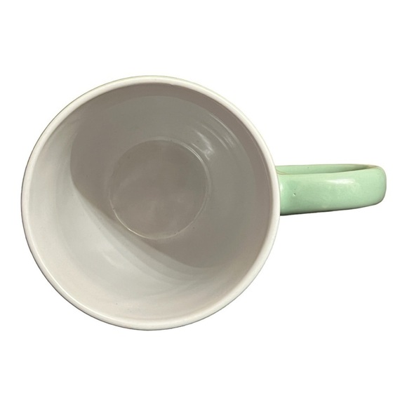 DOG mug mint green a golden/lab puppy in pink bandana 6 gold hearts around it. - Picture 4 of 6